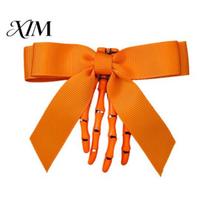 Halloween Costume Hair Decor Skeleton Hand Bow Hairpin, Retro Skull Claw Clip for Women Accessories Girls, Gothic Style Decorative Accessory A