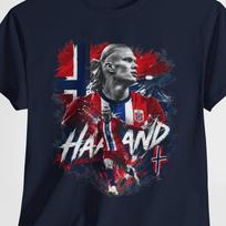Erling Haaland marškinėliai, MARŠKINĖLIAI, Norvegija, Drabužiai SPORTAS Futbolas,Dovana, Dizainas Grunge Grafinis stilius L
