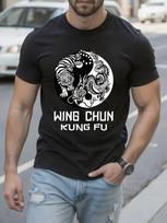 Wing Chun Kung Fu Martial Arts Tshirt - Black with White ... S įvairiaspalvis