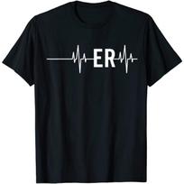 Emergency Medicine Physician Nurse Gift ER Heartbeat Unisex T-Shirt Men Women for Her Him Mom Daughter S įvairiaspalvis
