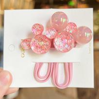 2PCS Cartoon Mouse Head Girls Lovely Elastic Hair Bands Princess Hair Accessories Children Hair Ties Baby Headwear rožinė
