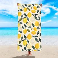 Summer Fruit Print Beach Towel, Microfiber Sandproof Quick Dry Tropical Fruit Bath Towel for Beach Pool Vacation 50X100cm &1pc