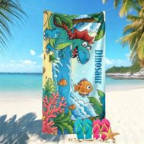 Newest Cartoon Dinosaur Pattern Jungle Beach Towel Microfiber Quick Dry Swimming Towel 50X100cm &1pc