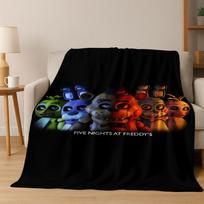 3D Game F-FNAF Freddy Cartoon Flannel Blanket for Bed Bedroom Room Living Room,Soft Warm Throw Blanket Camping Picnic Gift Kids Size: 75*100cm, Weight: 230 GSM