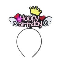 Party Headbands Letter Wings Crown LED Light Headdress Luminous Hair Hoop Happy Birthday Headbands crown