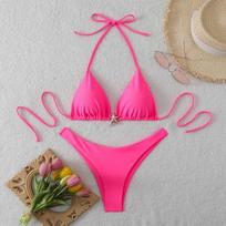 Women's Casual Two-Piece Swimsuit L rožinė
