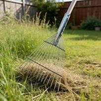 Garden Hand Rake Head Adjustable Width Thatching Landscape Leaf Replacement for Grass 14Teeth 42x40cm