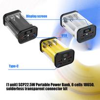 DIY Power Case For  6 Slot 18650 Batteries 22.5W Removable To Extend Battery Life Reducing Waste For Green Living geltona