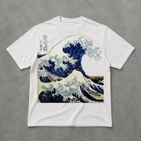 Retro Japanese Wave Shirt, Hokkaido Surf Graphic Tee, Vintage Great Wave T Shirt L