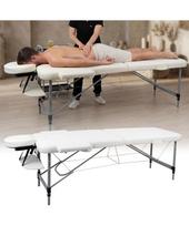 2 dalių aliuminis masažo stalas inSPORTline Morrani (186 × 60 × 62,5–85,5 cm) - Kreminė