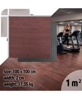 Tvirtas grindų kilimėlis inSPORTline Luxteko Waffle 100 x 100 x 2 cm - Medienos