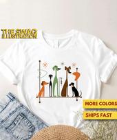 Retro Dogs 50s 60s Style Mid Century Modern Shirt, Atomic Era Dog Lovers Shirt, Retro Vintage Pet Parents GifT shirt, Ultra Soft Premium Tee 3XL