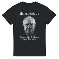 Sir David Attenborough Inspired T shirt | Humans Are A Plague Upon The Earth | Black Metal Style Distressed Graphic Tee | Nature Quote Shirt S