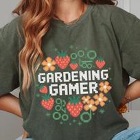 Gardening Gamer Shirt Cozy Gamer Merch Comfort Colors Gamer Gifts for Her Kawaii T-shirt Cute Gamer T Shirt Gaming Apparel M
