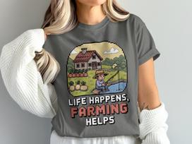 Stardew Valley T-Shirt Pixel Art Video Game Tee, Indie Video Game Shirt Gamer Gift Stardew Merch Cozy Gaming Stardew Valley Shirt M