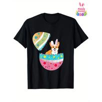 Funny Corgi Mom Easter Egg Graphic T-Shirt Men Women Casual Outdoor Print Tee S