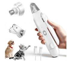 Premium 2-in-1 Pet Nail Grinder Clipper USB Rechargeable LED Light Low Noise Safe Easy Use Eco-Friendly Stainless Pet Grooming balta