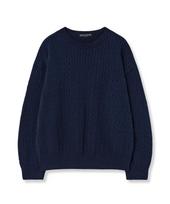 Dream World Cable Round Knit (Navy) Navy/Free