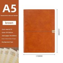 SYC A5 Verslo Odinis Kietas Viršelis Dienoraštis Laisvų Lapų 6 Žiedų Segtuvas 100 Lapų Tuščias Linijuotas Spausdintas Planuoklis Dovana (Brown,192 Pages&A5) ruda