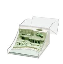 Custom 3D Thatched Model Pen Holder and Office Memo Pad Creative Mother's Day Desk Stationery Set žalia