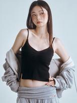 Poyeong Side Slit Shirring Sleeveless Black Black/Os