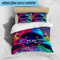 Cyberpunk Gaming Hero 3pcs Bedding,Including 1pc Duvet Cover And 2pcs Pillowcases Perfect for Christmas,Ideal for Bedroom, Dormitory 135cm*200cm