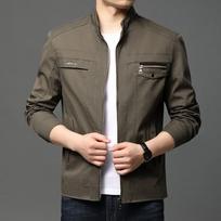 IMAGINEX Men's Casual Workwear Stand-Collar Jacket 185 tamsi chaki spalva