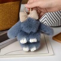 Lovely Pluff Bunny Keychain Fashion Rabbit Fur Keychain Play Dead Rabbit Doll  Girlfriend style 8