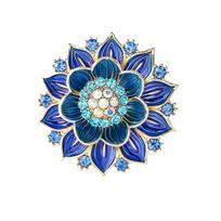 Weiman Exquisite Charm Blue Flower Brooches Luxury Women Fashion Crystal Rhinestone Gold Plated Alloy Customize Designer Brooch XD824526 auksas