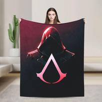 Assassins Creed Shadows Soft Warm Blanket Kids Plush Throw Blanket Pattern Home Decor Flannel Bedspread Sofa Bed Cover Size: 75*100cm, Weight: 230 GSM