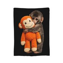 Punch Japanese Monkey Friendship Blanket Fleece Printed Multifunction Lightweight Throw Blankets for Home Outdoor Quilt Size: 75*100cm, Weight: 230 GSM