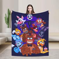 Super Warm BlanketsStudents Picnic FNAF At Freddys Bedding Throws Flannel Bedspread For Living Room Street Trend Sofa Bed Cover Size: 75*100cm, Weight: 230 GSM