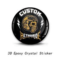 3D Stereo Dome Epoxy Horror Car Sticker ETRO Skull PVC Car Motorcycle Racing Helmet Trolley Case Phone Laptop Piano Vinyl Decal diameter 5cm geltona