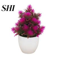 Plastic 1Pc Unfading Artificial Flower Easy to Maintain Mini Decorative Plant Fake Bonsai for Home Restaurant Hotel rožinė raudona spalva
