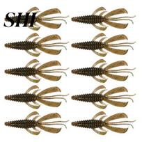 Swimbaits 10Pcs Fishing Baits Bright Color Highly Simulated Groove Design Soft Texture High Toughness Colorful Lures Bionic with Glitter Supplies ruda