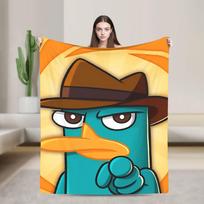 Pėduotas platipusas Šilti pledai Berniukui Mergaitei Pliušinis Mesti Pledą Madingas Namų Dekoras Flanelinis Lovatiesė Sofos Lovo Dangalas 75X95CM