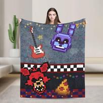 Išskirtinis FNAFS At Freddy's pledas Kokybiškas Super Šiltas Lovos Pledas Žiemos Kempingas Sofa Kėdė Patogus Lovatiesė 75X95CM