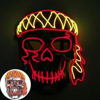 LED Light Up Pirate Mask Terror Creepy Haunted House Masquerade Killer Cosplay Captain Props Luminescent Pirate Mask For Men