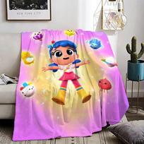 Tikra vaivorykštės karalystės pledas Lengvas 240g flanelės pledas Švelnus odai vasaros vėsinimui 75X95CM
