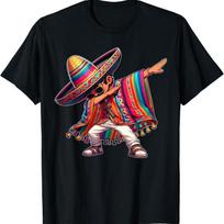 Dabbing Mexican Poncho Cinco De Mayo Men Sombrero Dr?the Dab T-shirt S įvairiaspalvis