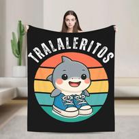 Tralaleritos Funny Italian Brainrot Meme Retro Sunset Blanket Warm Soft Throw for Couch Chair Sofa Bed Kids Autumn Decor 75X95CM