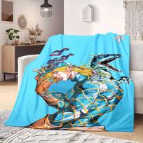 JOJO Anime Flannel Blanket Warm,Comfortable,Suitable for Bedrooms,Sofas,Beds,Chairs,Picnics,Travel 75X95CM