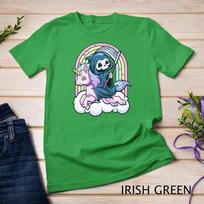 Kawaii Pastel Goth Cute Creepy Unicorn Grim Reaper Unisex T-shirt 4 2XL
