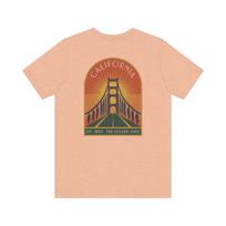 California Art Deco T-Shirt | Retro Golden Gate Bridge Sunset Graphic Tee | California Gift XL