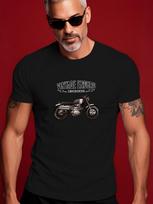 Vintage Enduro Motorcycle Graphic - Casual Crew Neck T-shirt S įvairiaspalvis