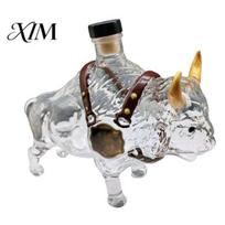 Cattle Shaped Glass Wine Bottle Whiskey Decanter, 3D Sculpture, Decorative Luxury Anniversary Gift for Men Liquor Container, Home Bar Decor skaidri
