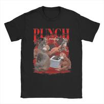 Punch The Monkey Cute Baby Monkey Punch T Shirts Unisex Pure Cotton Funny TShirt Round Collar  Tee Shirt Short Sleeve Clothes S įvairiaspalvis