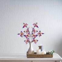 2pcs Rose Red Twig Stem Butterfly Tabletop Ornament  Party Backdrop Ornamental Accent violetinė