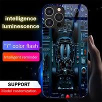 Punk Auto Parts Sound Control LED Luminous Glass Case for iPhone Samsung 【Style C】For Samsung Galaxy Note20 Ultra