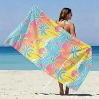 Vibrant Tropical Beach Towel Patterned Sunscreen And Windproof Suitable For Swimming Pool Camping Travel 35x75cm&1pc